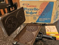Rival 95/1 Vintage Pizzelle Waffle Maker with Non-Stick Plates