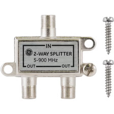 GE 35046 2-Way Coaxial Cable TV Signal Splitter 5-900MHz RG6 RG59 New Sealed