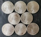 Lot of Eight Golden State Mint 1/4oz Silver Incuse Indian Rounds