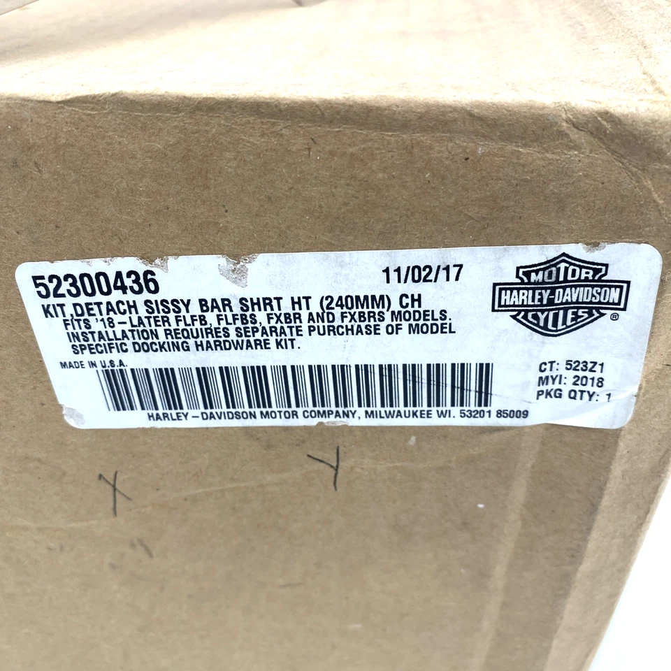 oem Harley 52300436 Chrome Holdfast Sissy Bar Backrest 18-24 Fatboy Breakout - Image 2 of 4