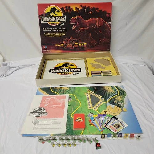 Vintage Jurassic Park Board Game 1992 Milton Bradley missing 1 dinosaur & 1 pawn