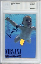 KRIST NOVOSELIC NIRVANA SIGNED NEVERMIND COVER PHOTO BECKETT BAS COA AUTOGRAPH