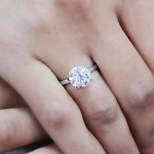 950 Platinum Engagement Round Diamond Ring IGI 1.50 Carat Lab Grown E F VVS2