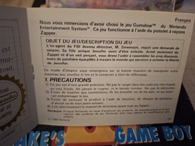 Notice Manuel Gumshoe  Officielle - Nintendo Nes en FRA Originale