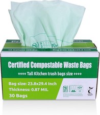 13 Gallon Compostable Kitchen Bags  30 Count Eco Food Waste Disposal