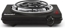 Elite Gourmet ESB100B Countertop Single Coiled Burner Electric Hot Black 