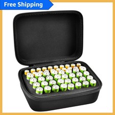 EVA Black Battery Organizer - Compact Design Holds 52 Batteries, Travel Friendly