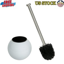 Toilet Brush Holder Globe Design Hygienic Stainless Steel Bathroom Accessory New