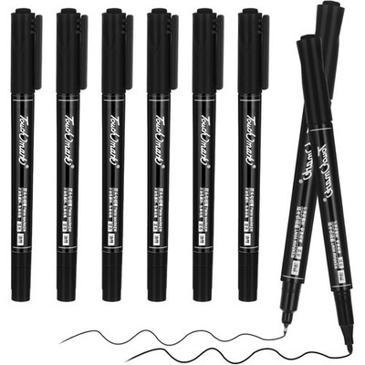 Permanent Marker, Filzstifte, , Schwarz, 0,5/1,0mm, 6 Stück