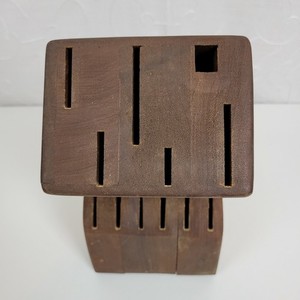 The Pampered Chef Knife Block Bamboo Wooden Large 16 Slot #1081