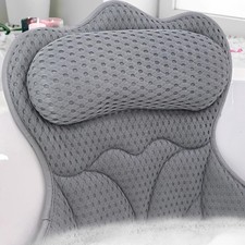 REEZEIVI Bath Pillows for Tub,Thick Neck Back Support Bathtub Grey