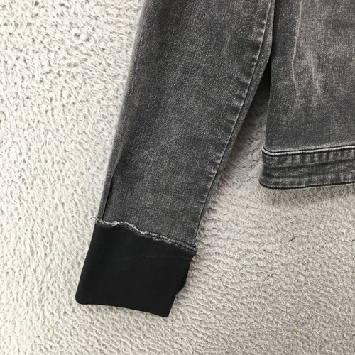 Kut From The Kloth Denim Jacket Womens Small Black Long Sleeve Chest Pockets - Picture 5 of 19