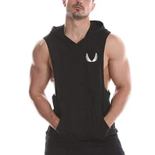 men Gym Stringer Shirt Fitness Tank Top Cotton Bodybuilding Stringer Vest hoodie