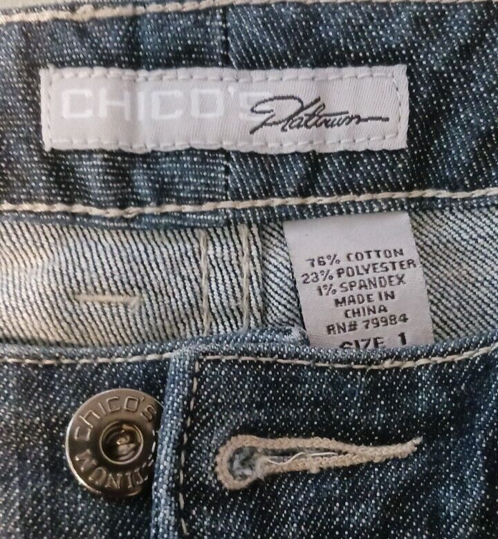CHICOS Platinum Womens Size 1 Reg (US 8) Straight Leg Jeans 32x30