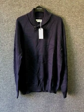 Jack And Jones Originals Bell Knit Shawl Neck Jumper Navy Large TD019 FF 01