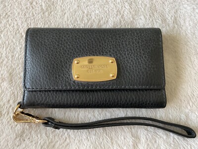MICHAEL KORS real leather ladies black mobile phone and card holder  UK