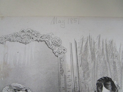 Libro de dama de Godey 1851 AHORA TEN CUIDADO plato de moda por litografía de J. Pease - Imagen 3 de 8