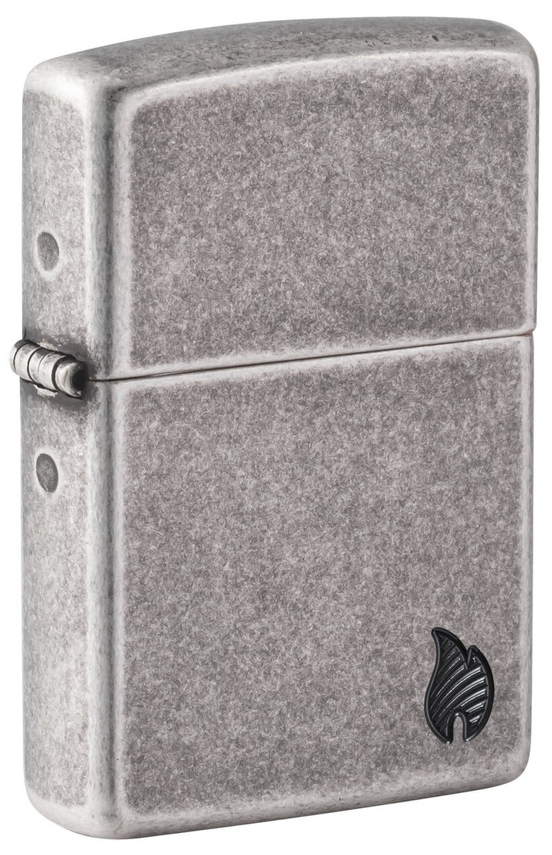 hide　Zippo Zippo 46399, Flame Design Armor Lighter, Antique Silver Finish