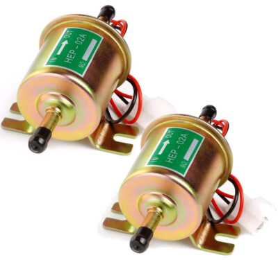 2Pcs 12V Electric Fuel Pump HEP-02A Universal Inline Low Pressure Gas Diesel