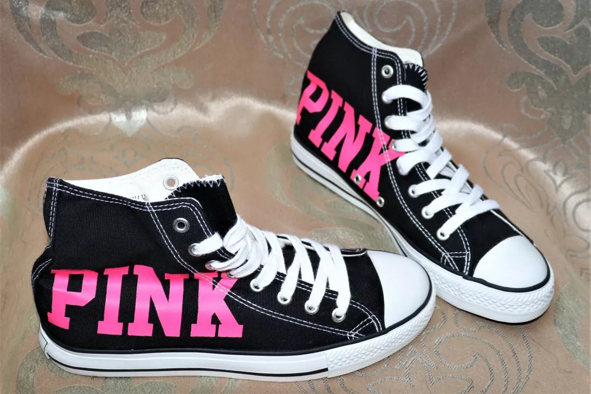 Converse Black Pink High Top Women Shoes - Converse