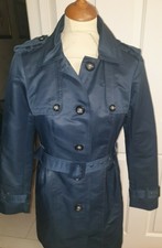 Philosophy Blues Original Women's Smart Trench Belted Coat Jacket Navy Size 10