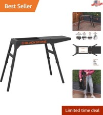 Portable Griddle Stand with Side Shelf - Compact Outdoor Cooking Accessory