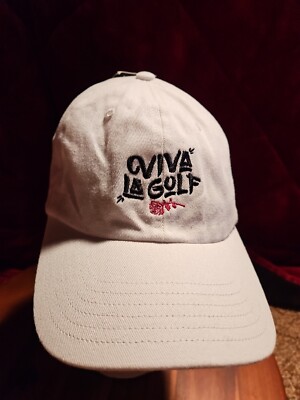 Adidas New With Tags White Cotton Adjustable Viva La Golf Hat Cap OSFW 
