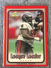 2001 Score Select League Leader /325 Warren Sapp #258 HOF