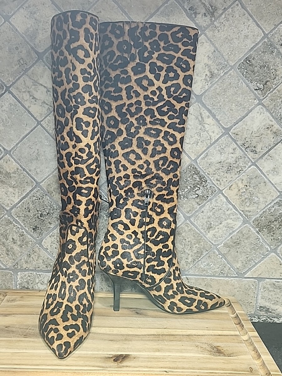 Michael Kors Boots 5.5 M Leopard Calf Hair Knee High Katerina