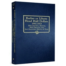 Barber Half Dollars Liberty Head 1892-1915 Coin Album 9124 New By Whitman