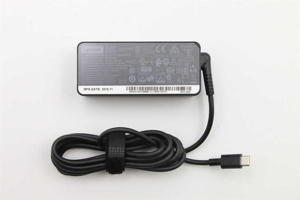 Caricatore USB-C 45W Per Lenovo Chromebook 100e 500e 2a Gen - Adattatore Alimentazione AC