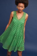 $298 ANTHROPOLOGIE Tracy Reese Juneau Burnout Dress new with tag size S green