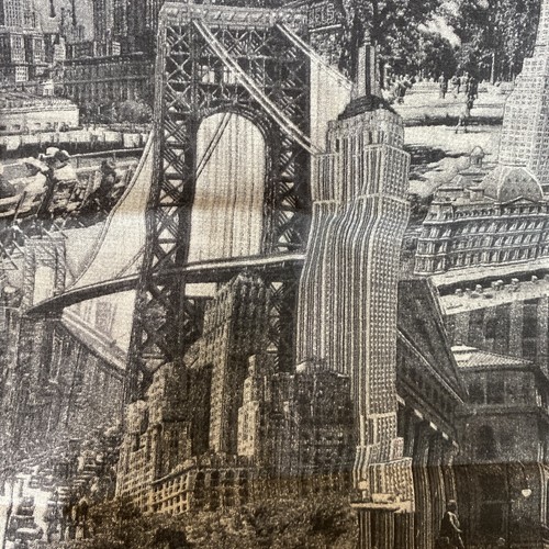 Vintage FABRIC City Scene - Fabric For Quilting, Sewing & Crafts - Picture 4 of 7