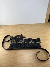Old Rustic Metal Horse & cart Mail Box Topper Name Plaque Sign Parts or Repair
