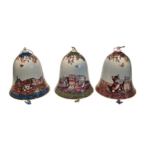 The Bradford Editions Garden Discoveries Kitten Ornaments Set of 3 Bells *READ* - Picture 9 of 22