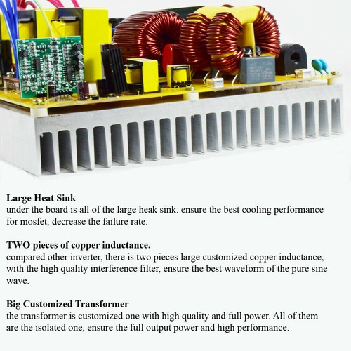 Off Grid Pure Sine Wave Inverter 6000W Car Inverter 12V DC to 120V AC - 第 7/10 張圖片
