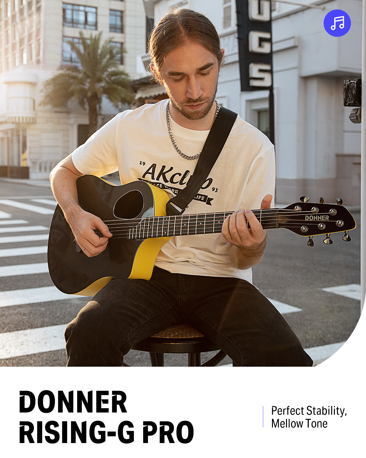 🎸 Donner Rising G PRO 38" Carbon Fiber Acoustic Guitar 4/4 Full Size