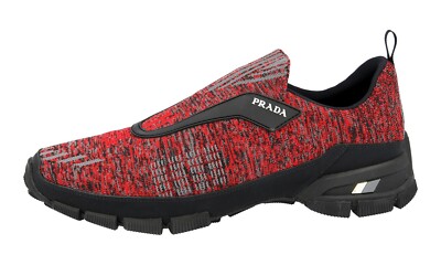 PRADA Knit Crosssection Sock Slip-on Sneakers 4O3223 Red - US 11.5