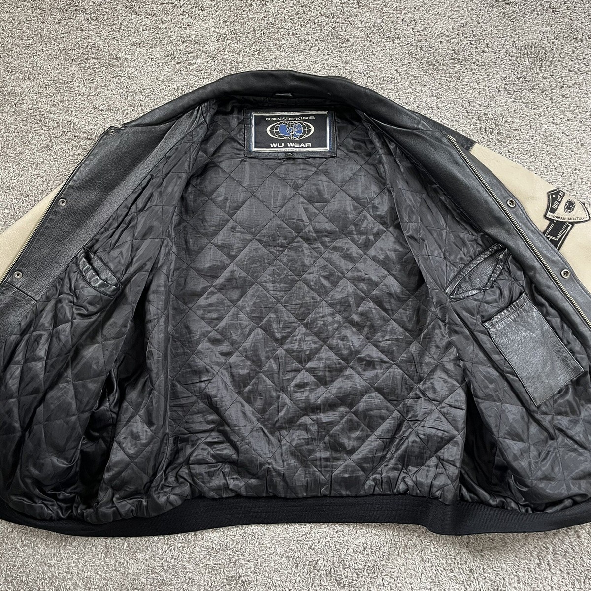 🔴Wu-Wear Jacket Size 4XL Wu-Tang 90's Rare Vintage Leather Rza