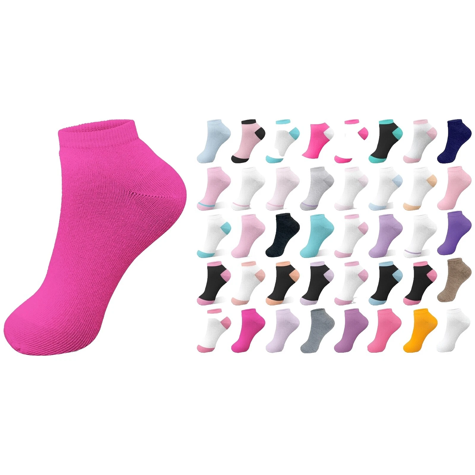 Meias de Tornozelo Várias Cores para mulheres