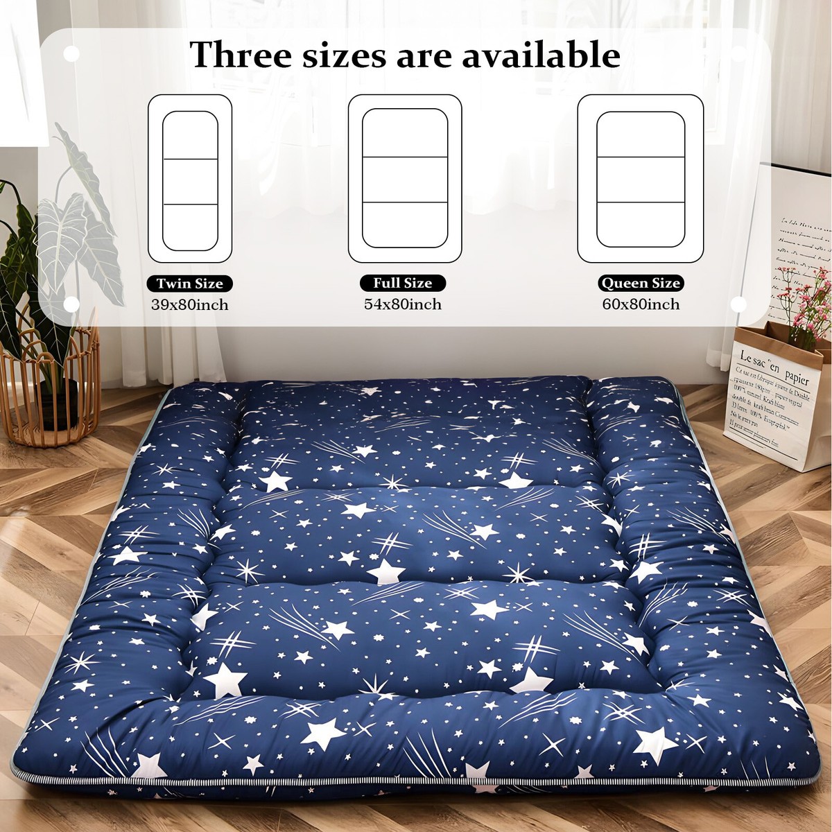 4 in Thick Japanese Floor Mattress Foldable Futon Mattress