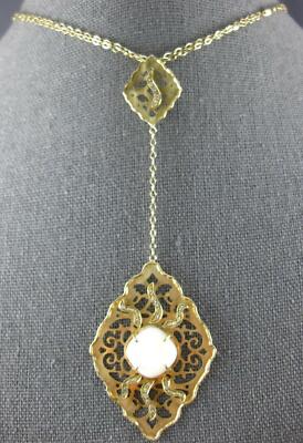 LARGE 10.4CT DIAMOND & AAA MOONSTONE 14K ROSE GOLD LARIAT DOUBLE STRAND NECKLACE