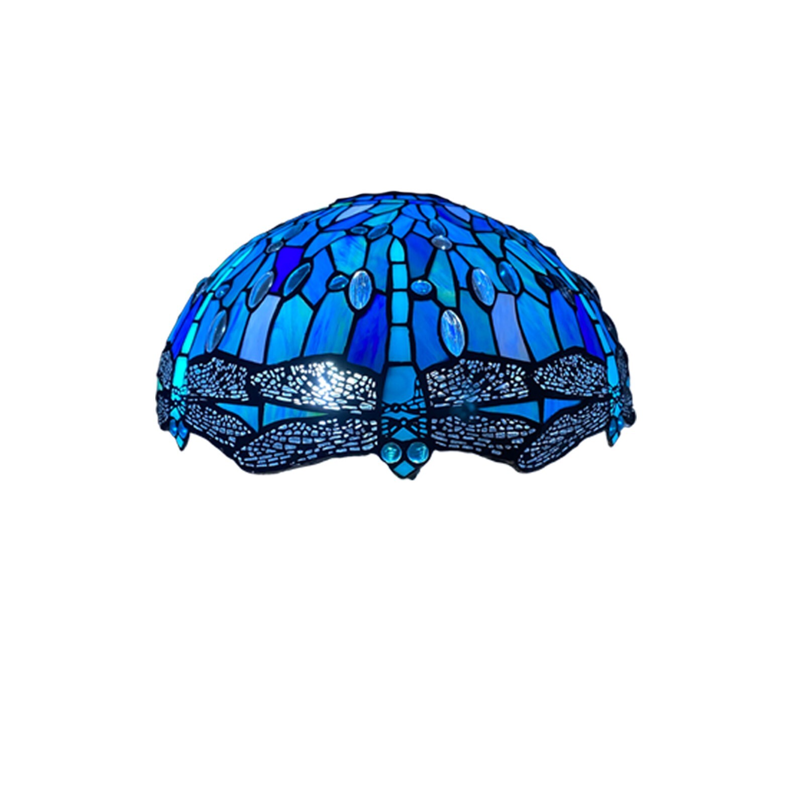 Vidrieras de 16 pulgadas estilo libélula Tiffany para colgante de mesa/techo