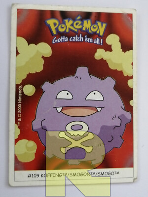 Koffing #109  Dunkin Boomer Karte/Sticker 2000  Pokemon  Gut