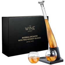 Baseball Themed Whiskey Decanter Set - 20Oz Bat Shaped Decanter with 2 11OZ G...