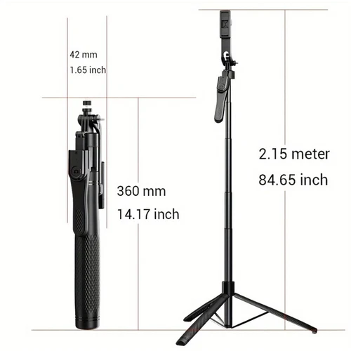 360° Selfie Stick Tripod Remote Bluetooth Stand Phone Desktop Stand Desk Holder - Picture 3 of 10