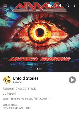 Airrace ~ Untold Stories CD 2018 Hi-Tech AOR Melodic Rock WestCoast brief affair