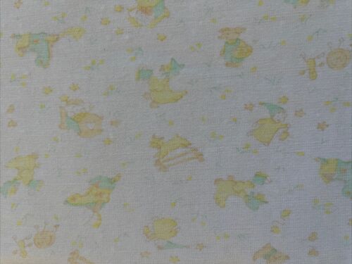 Vtg Carters White & Yellow Nursery Rhymes Baby Blanket Cotton Knit Mother Goose - Picture 4 of 4
