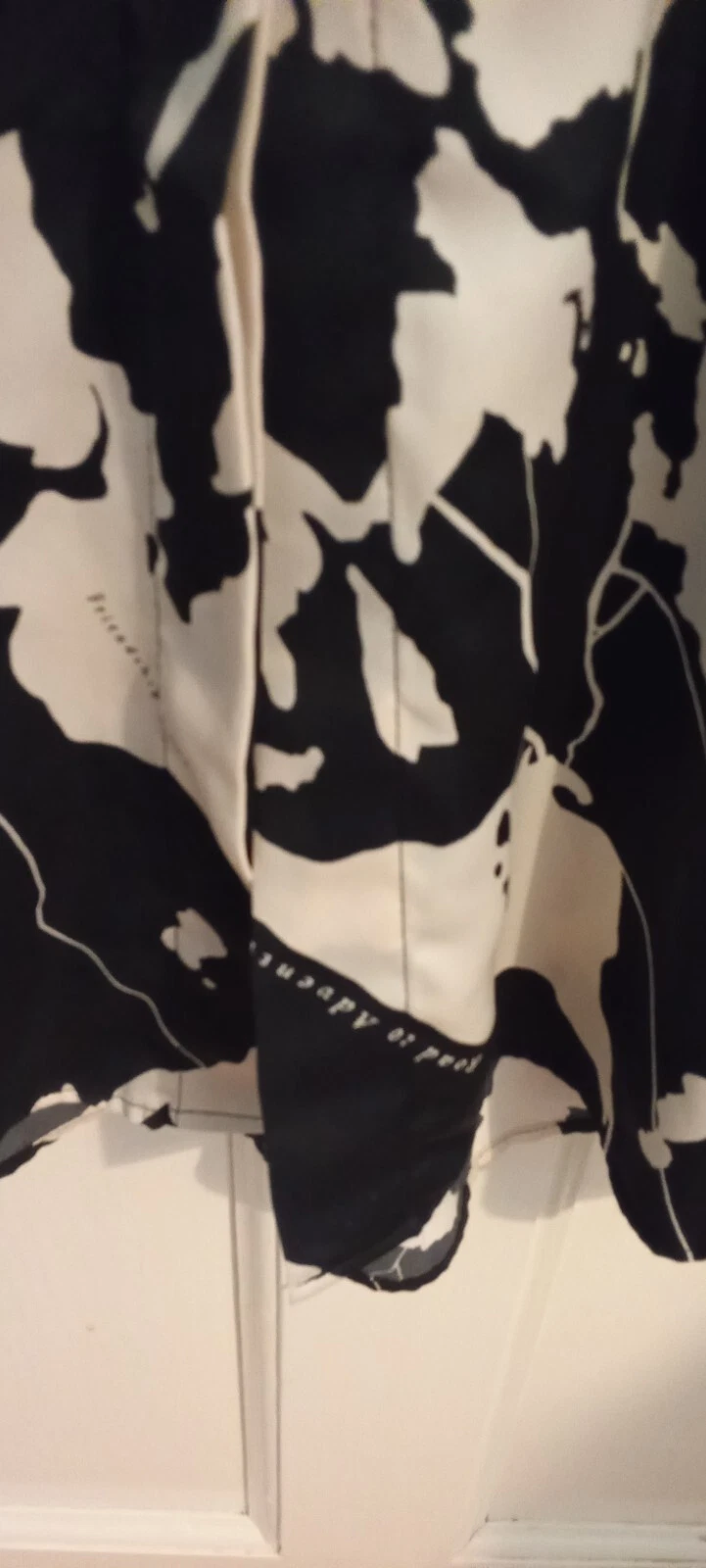 OFF WHITE Abito Camicia H&M Taglia XS Lungo Stampa Mappa Off Bianco E Nero 12 14