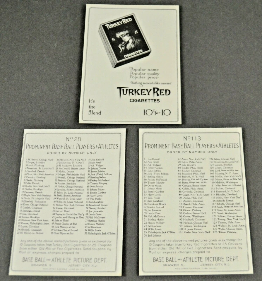 1982 Renata Galasso Turkey Red Reprints 1911 Baseball Set Cards - Your Choice - Image 3 of 3